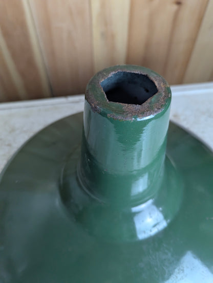 Vintage 16” Green Enamel Light Shade