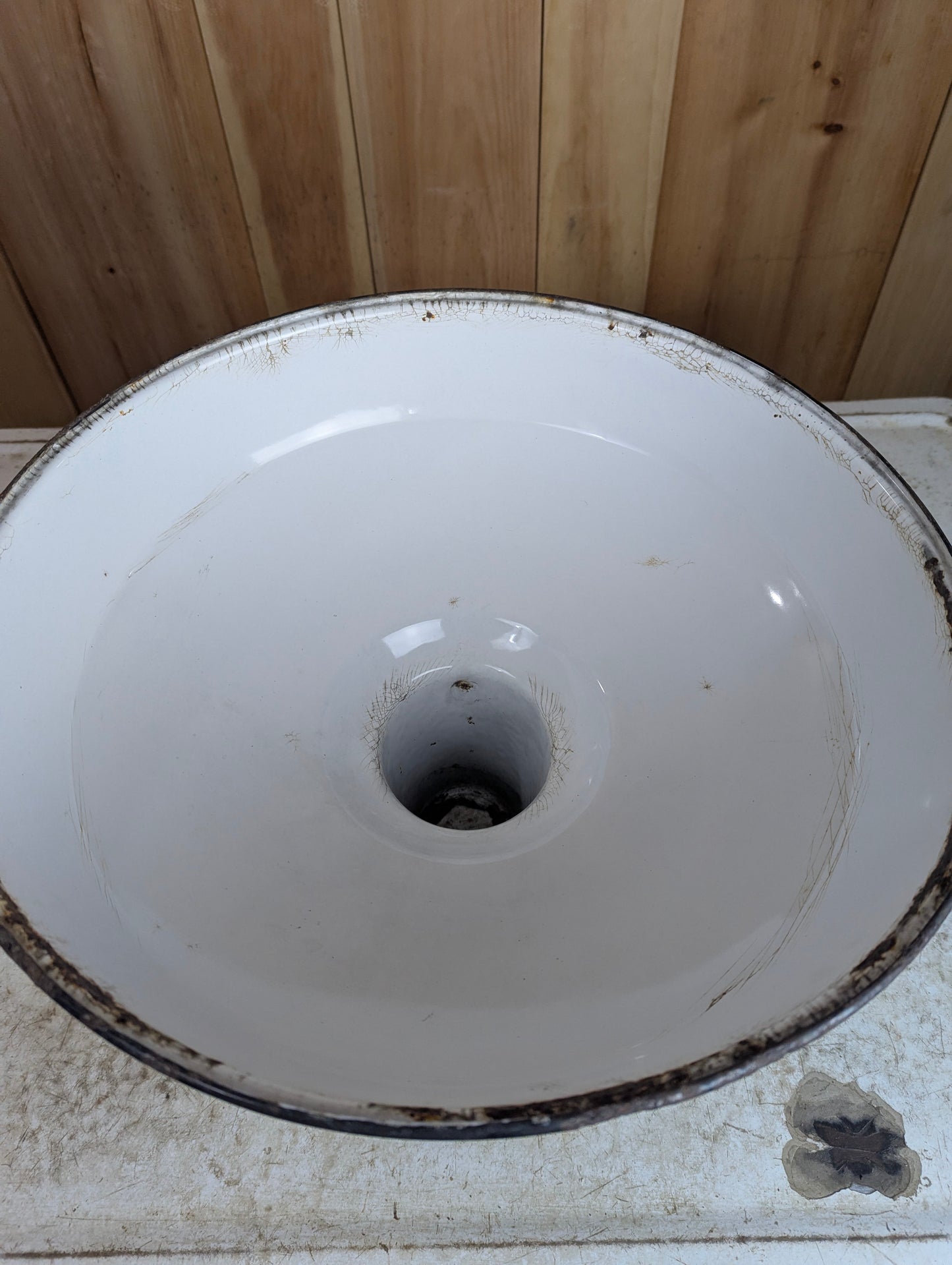 Vintage 16” Green Enamel Light Shade