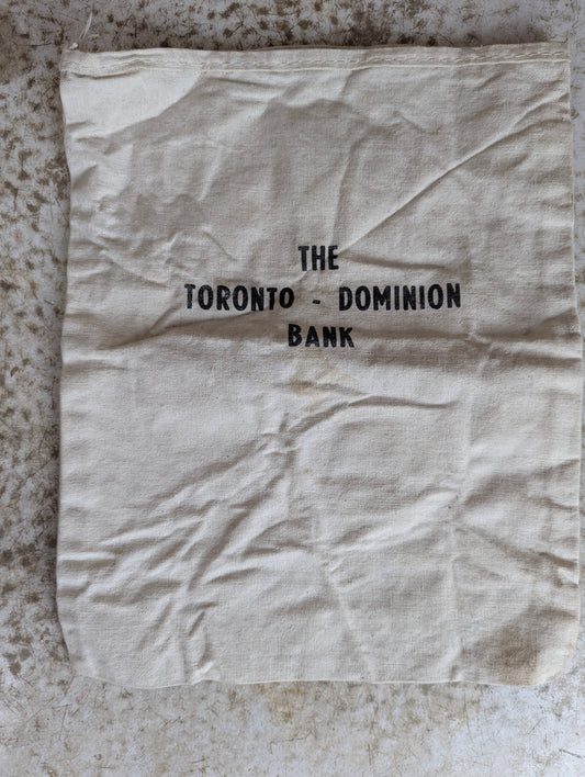 Vintage Toronto Dominion Bank Cloth Desposit Bag