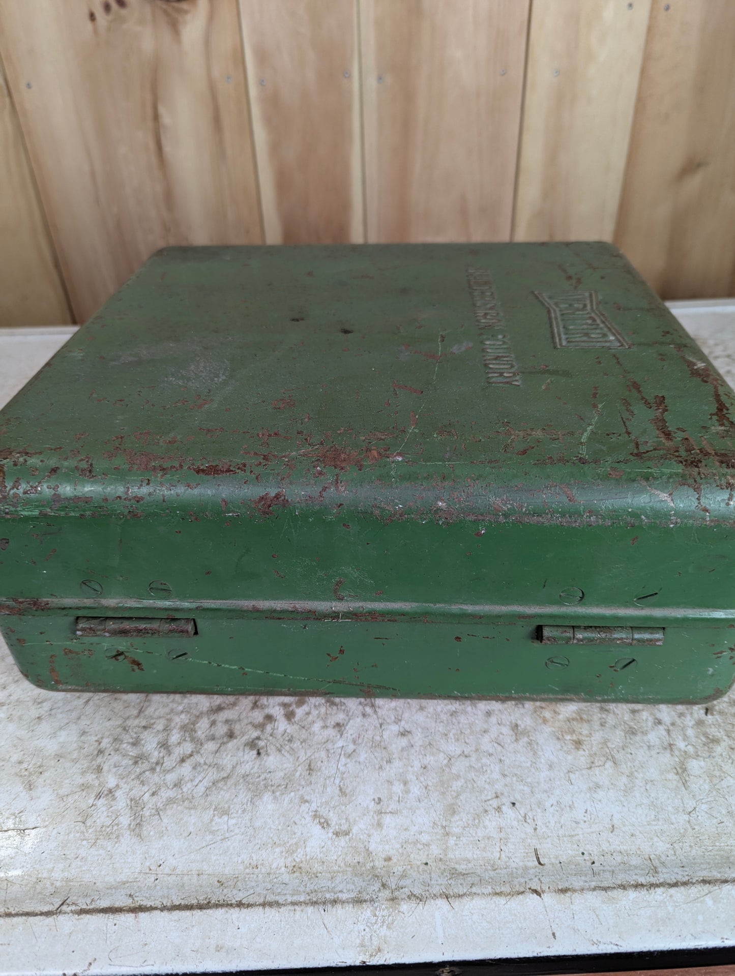 Vintage Venturi Builder’s Iron Foundry Wall Mounted Tool Box