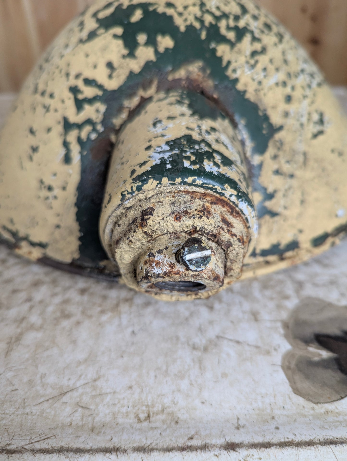 Vintage Green 12.5” Enamel Angle Light Shade