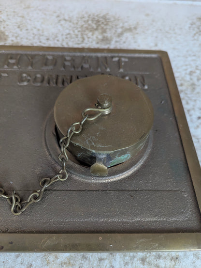 Solid Brass Wall Hydrant Fire Dept. Connection with 2 Connector Caps