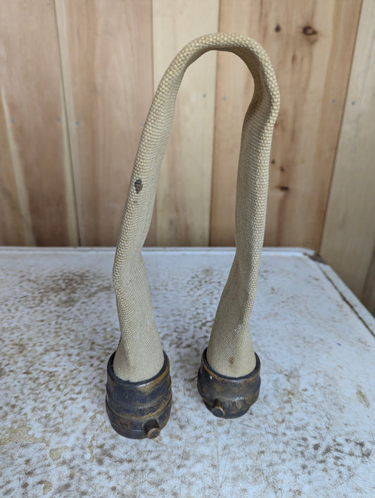 Vintage Fire Hose with Brass Connectors