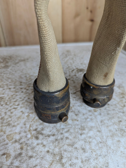 Vintage Fire Hose with Brass Connectors