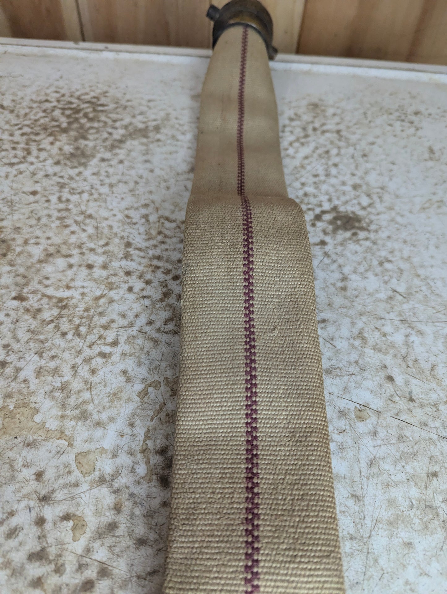 Vintage Fire Hose with Brass Connectors