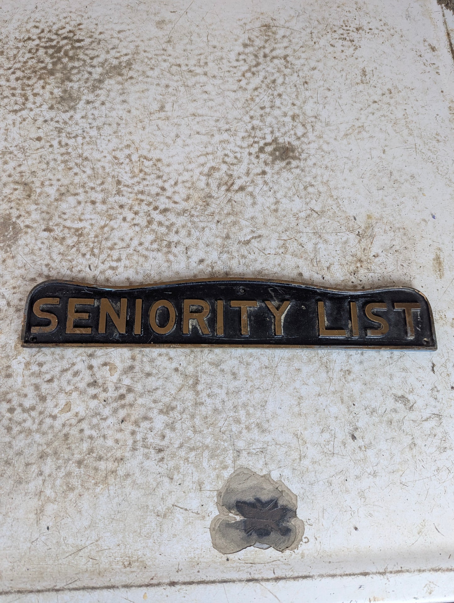 Solid Brass “Seniority List” Sign