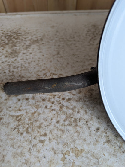 Vintage 10” Green Enamel Light Shade with Brass Arm & Socket