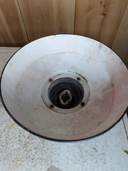 Vintage 12” Green Enamel Light Shade with Socket