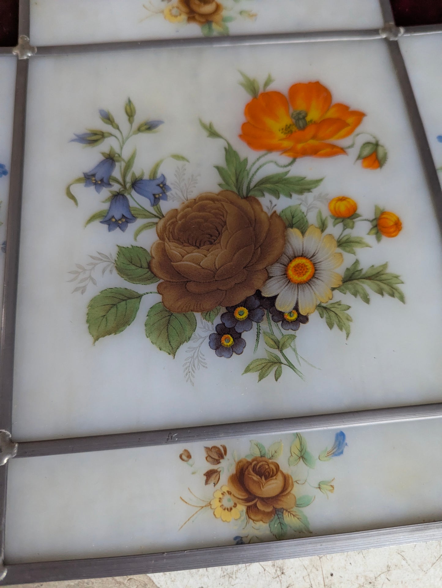 Vintage Leaded Sun Catcher with Chain Hanger