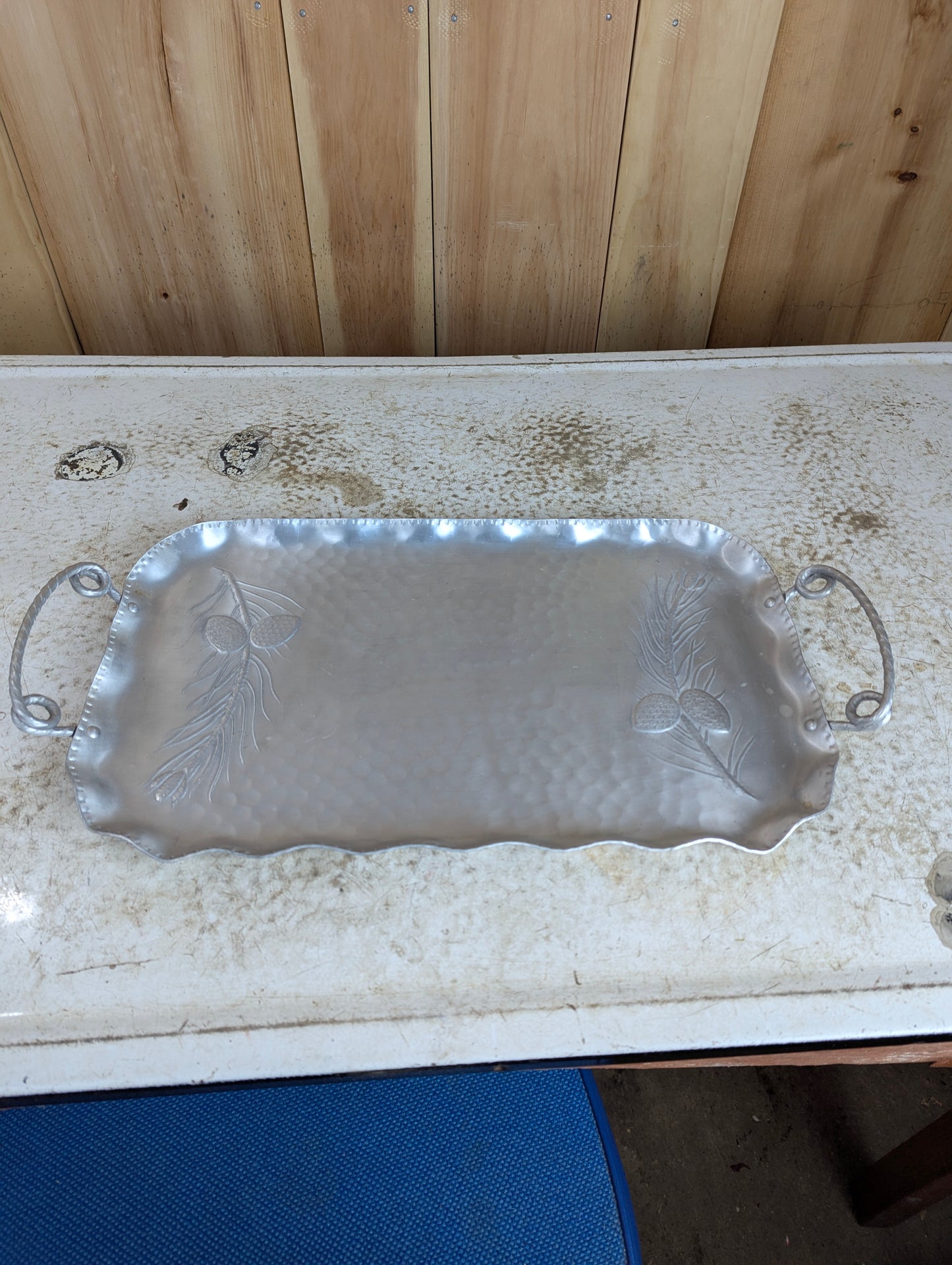 Hammered Aluminum Tray