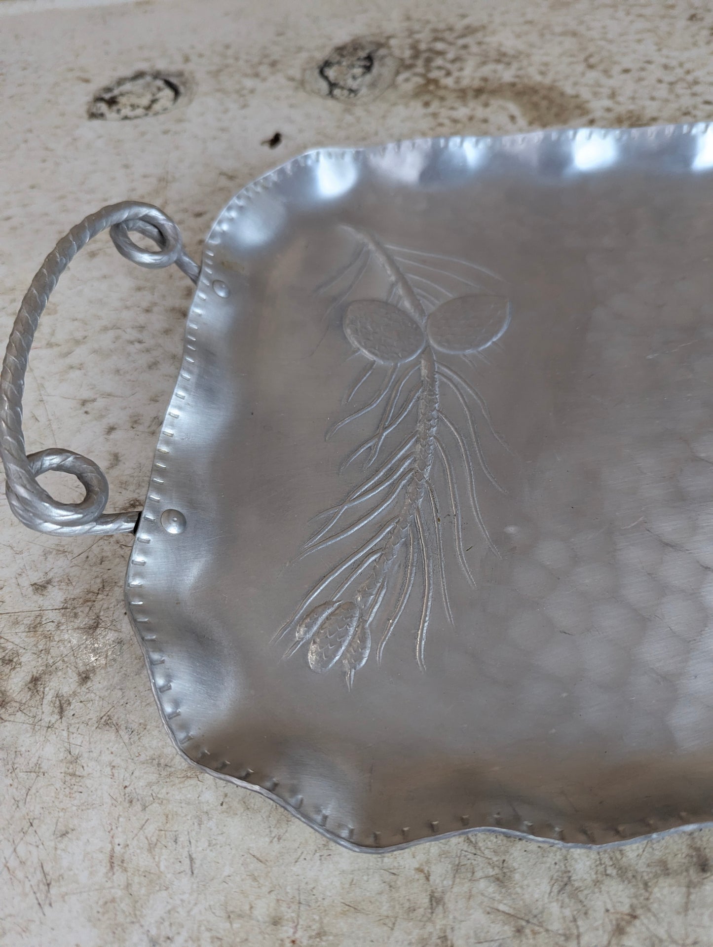 Hammered Aluminum Tray