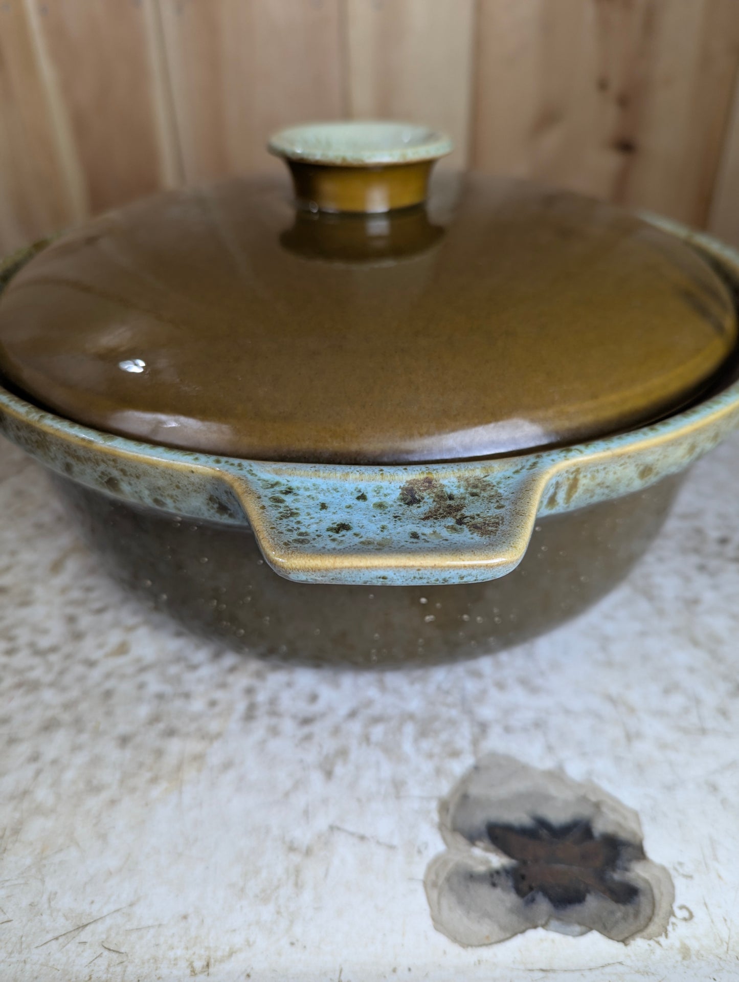 Vintage 12" Sunburst Casserole Dish with Lid