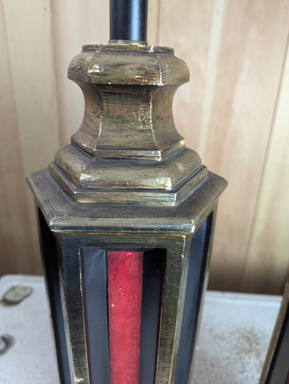 Pair of Stiffel-Style Hollywood Regency Lamps with Shades