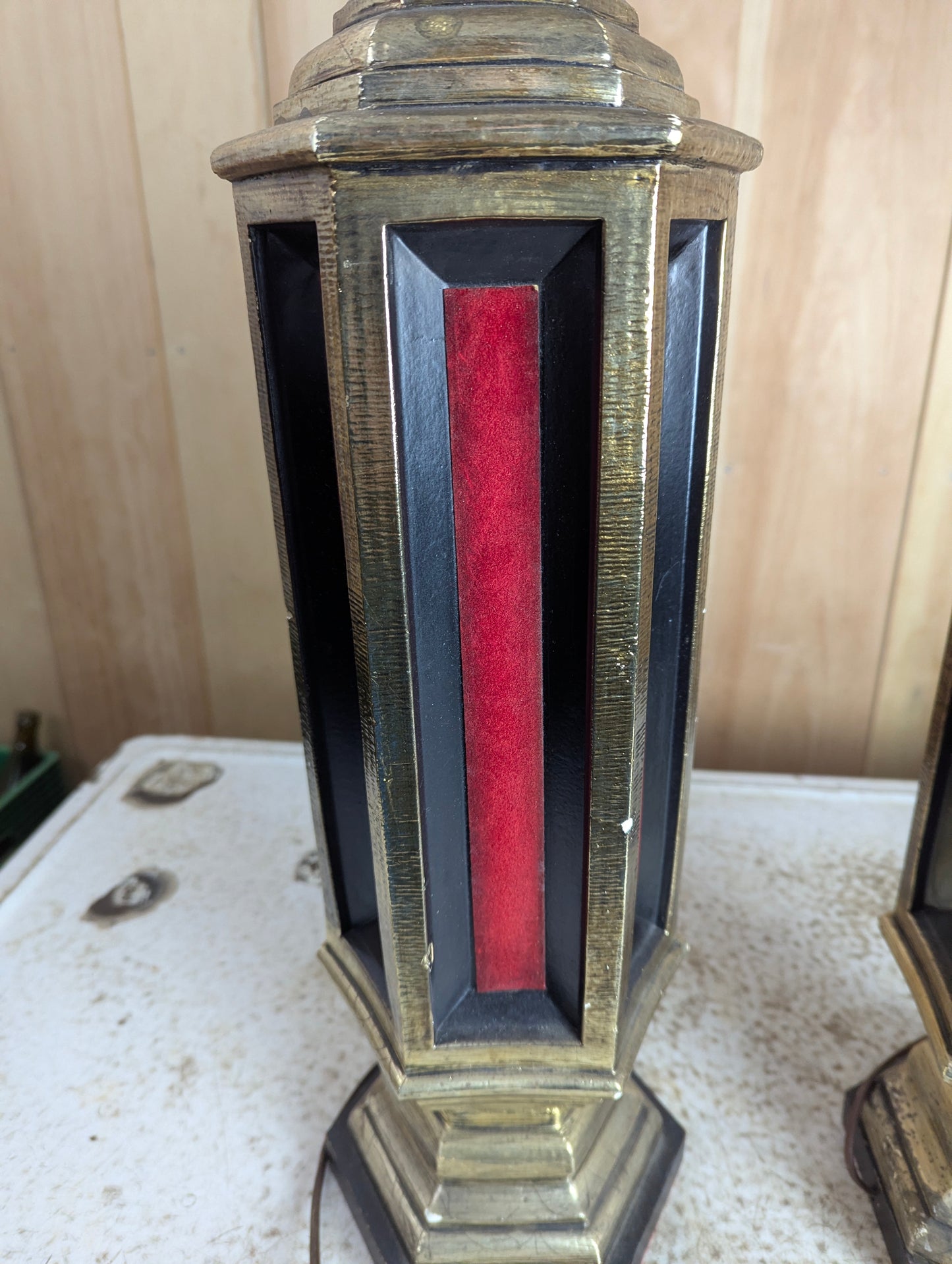 Pair of Stiffel-Style Hollywood Regency Lamps with Shades