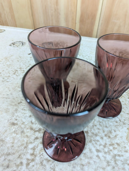 Vintage Hazel Atlas Moroccan Amethyst Footed Goblets