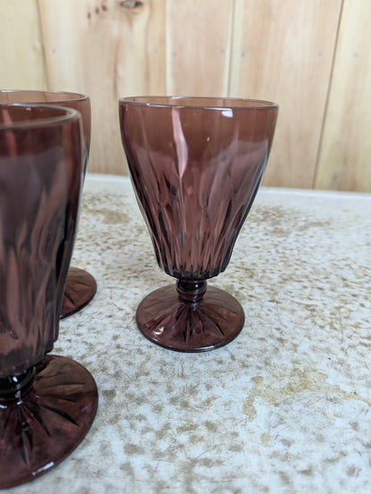 Vintage Hazel Atlas Moroccan Amethyst Footed Goblets