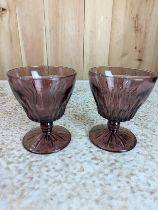 Vintage Hazel Atlas Moroccan Amethyst 4.5" Footed Goblets