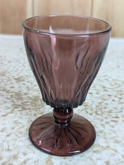 Vintage Hazel Atlas Moroccan Amethyst Footed Glass Goblet