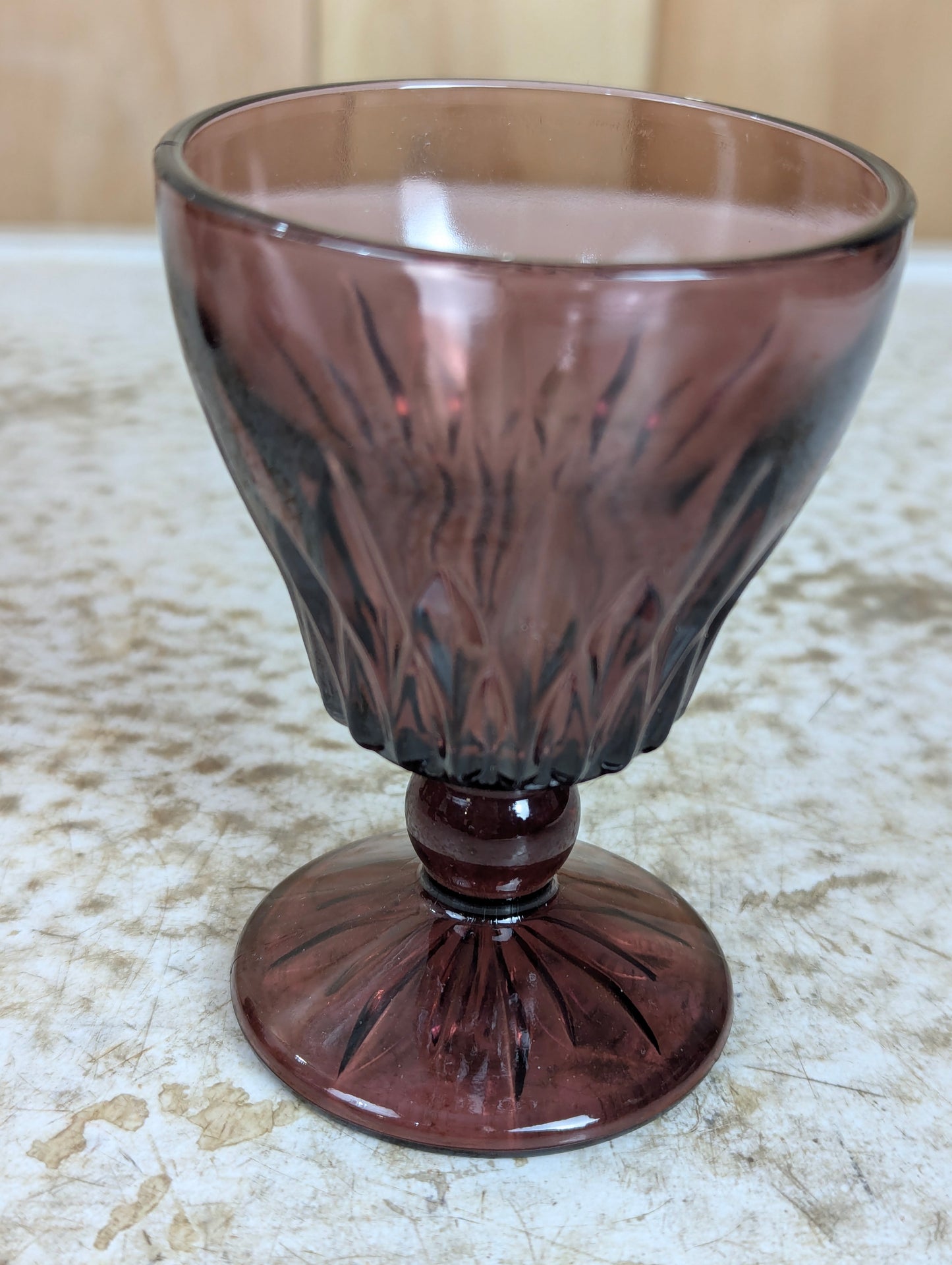 Vintage Hazel Atlas Moroccan Amethyst Footed 4" Goblet