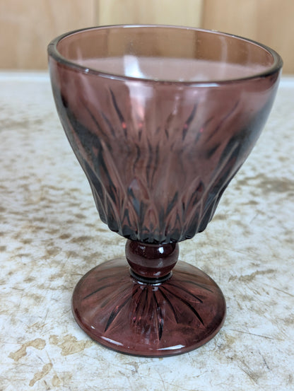 Vintage Hazel Atlas Moroccan Amethyst Footed 4" Goblet