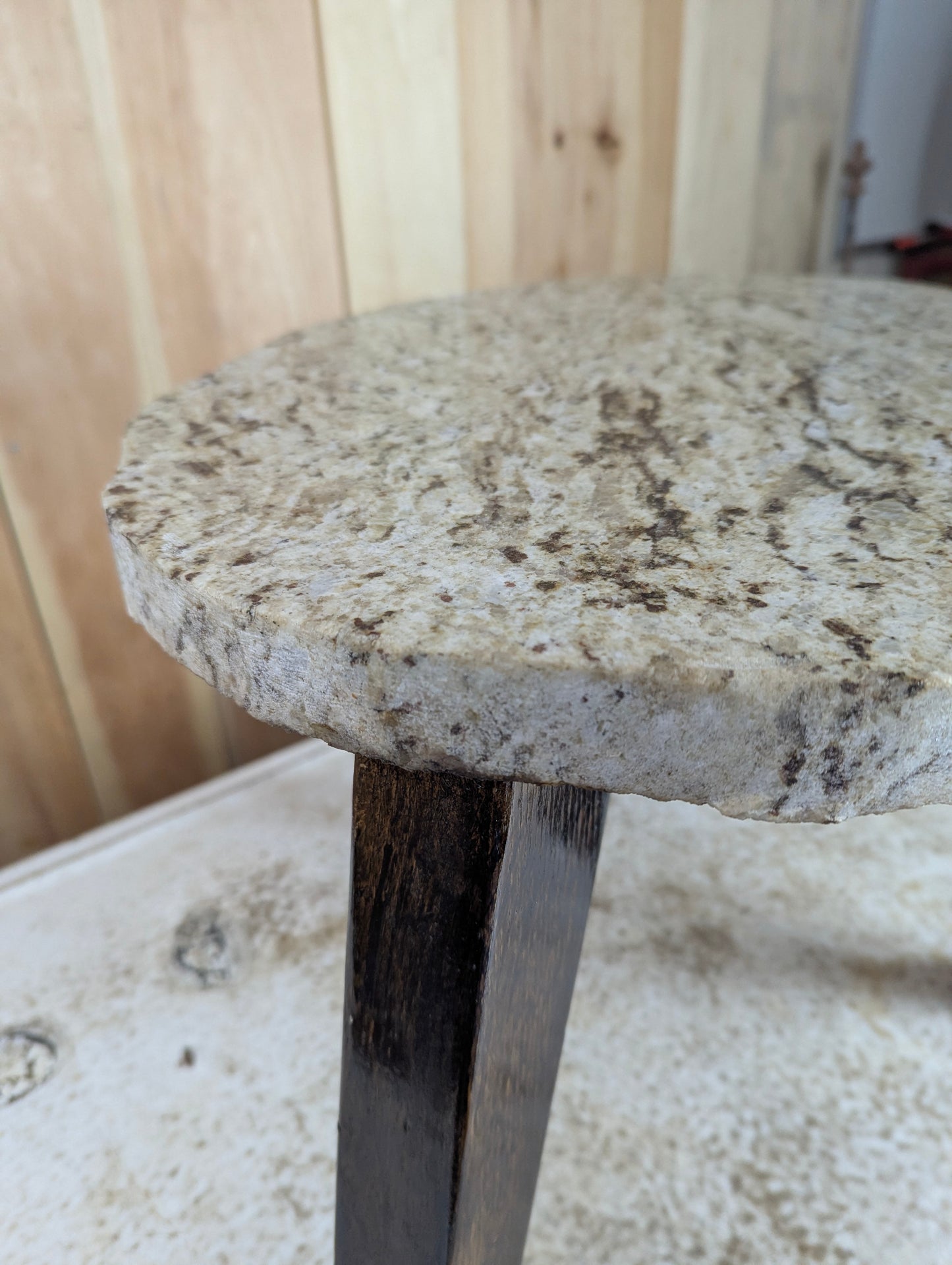 Handcrafted Granite Top Plant Stand