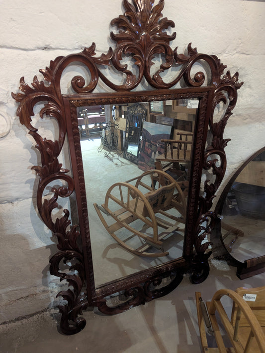 Vintage Carved Wood Framed Mirror
