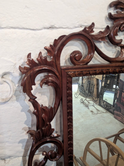 Vintage Carved Wood Framed Mirror