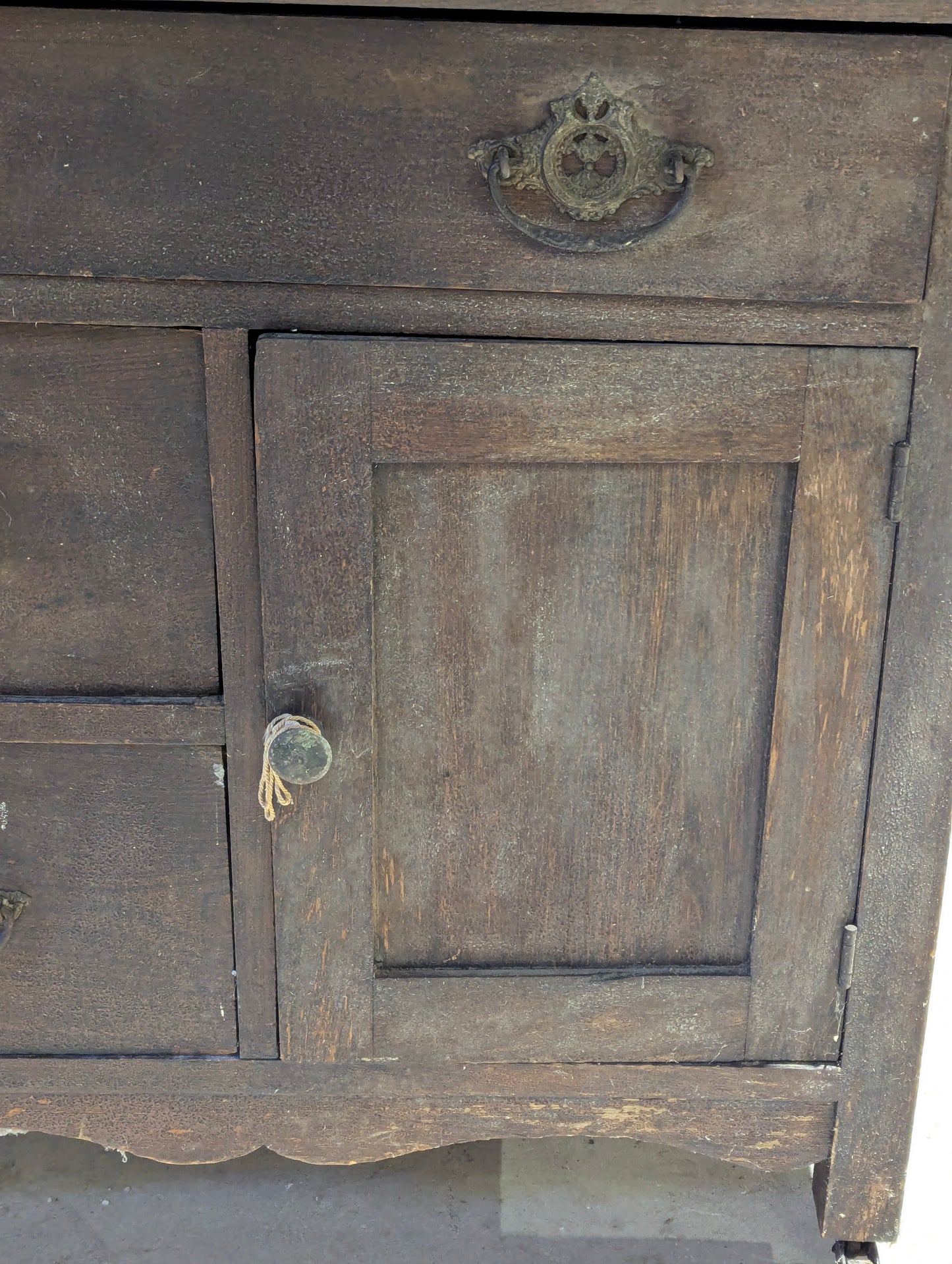 Antique Oak Wash Stand with Towel Rack