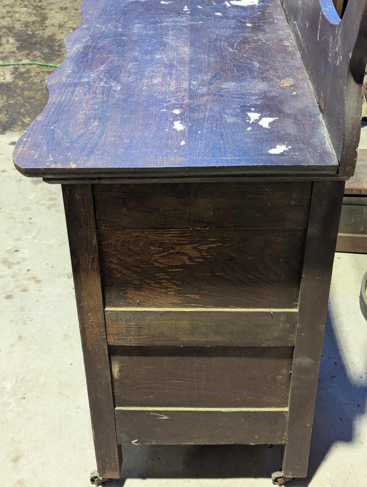 Antique Oak Wash Stand with Towel Rack
