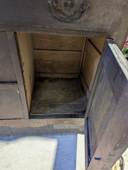 Antique Oak Wash Stand with Towel Rack
