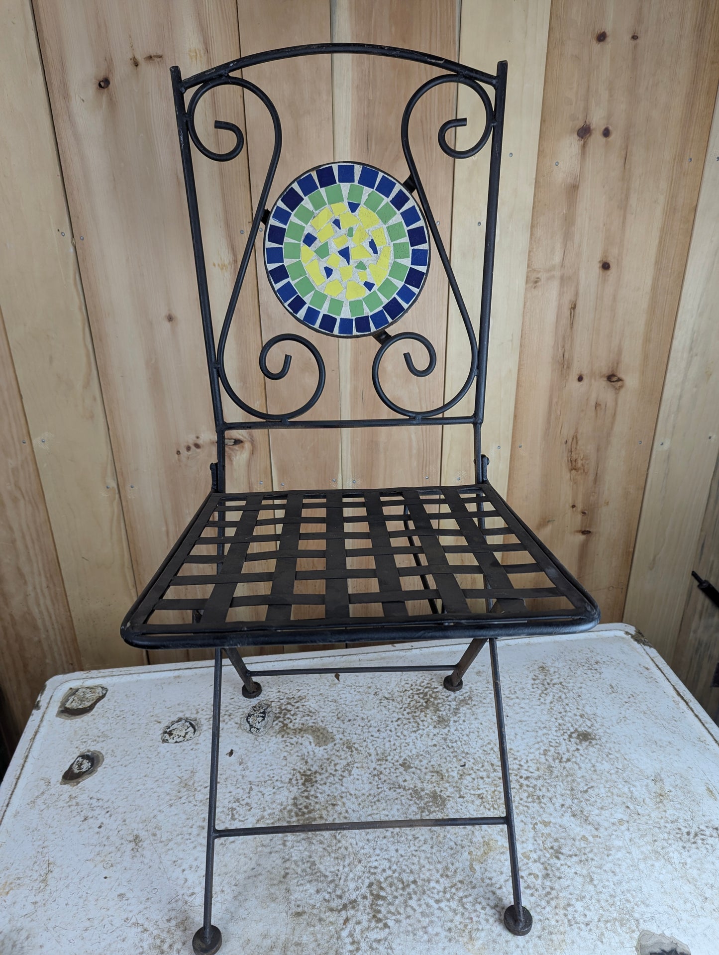 Metal Folding Mozaic Bistro Chair