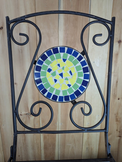 Metal Folding Mozaic Bistro Chair