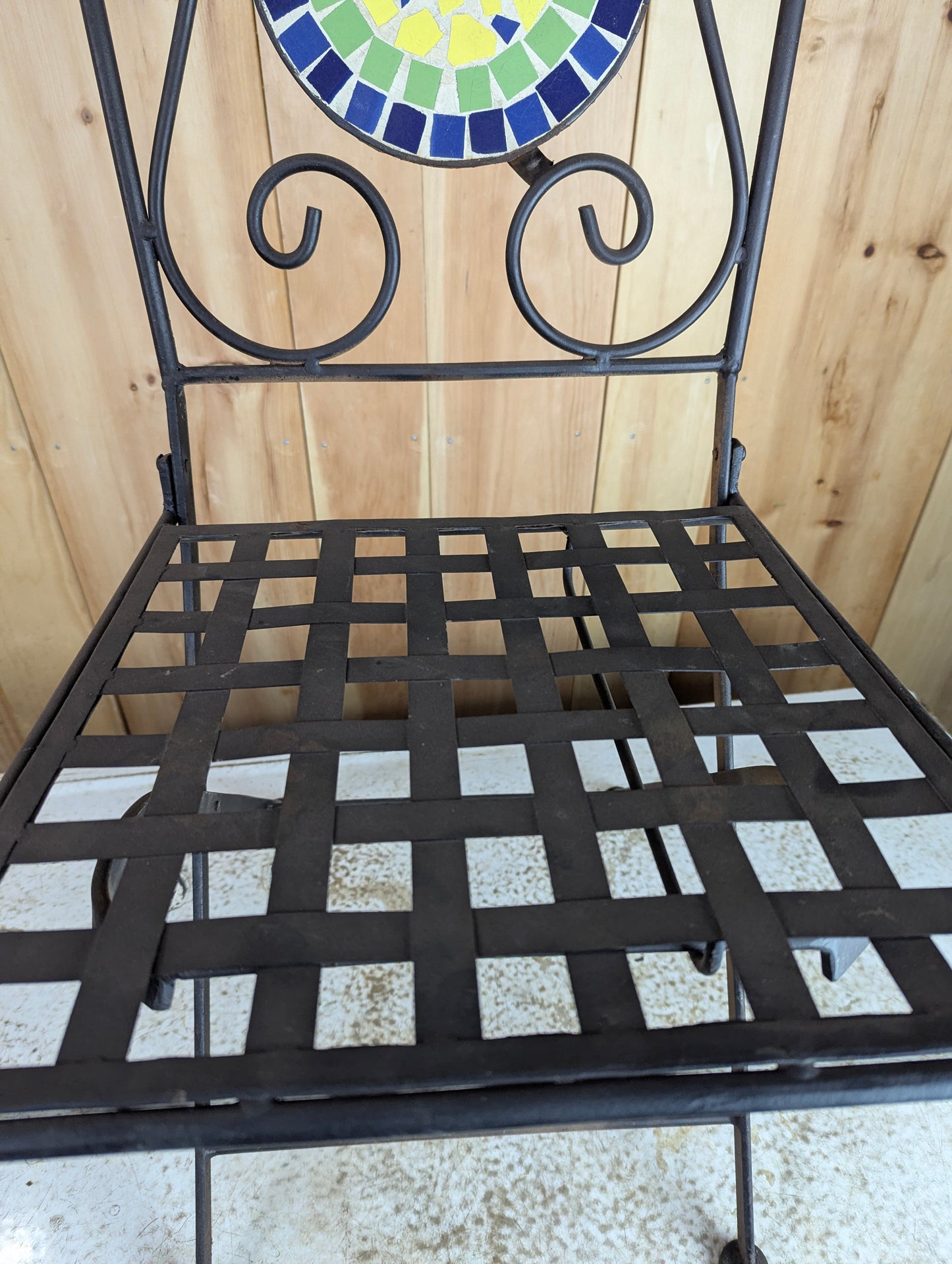 Metal Folding Mozaic Bistro Chair