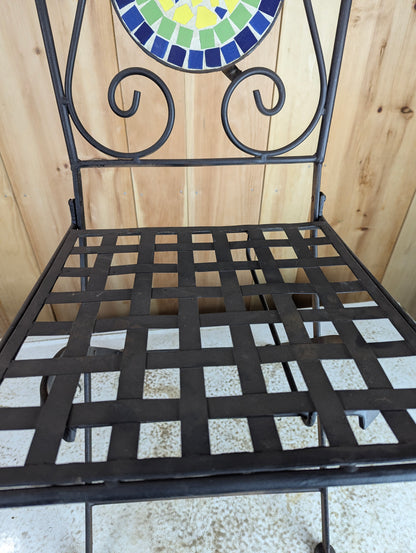 Metal Folding Mozaic Bistro Chair