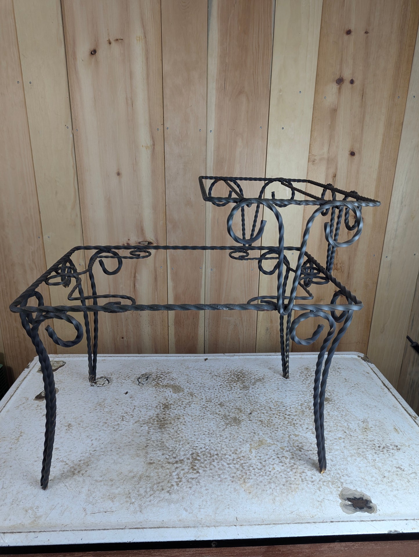 Wrought Iron Plant Bench Side Table
