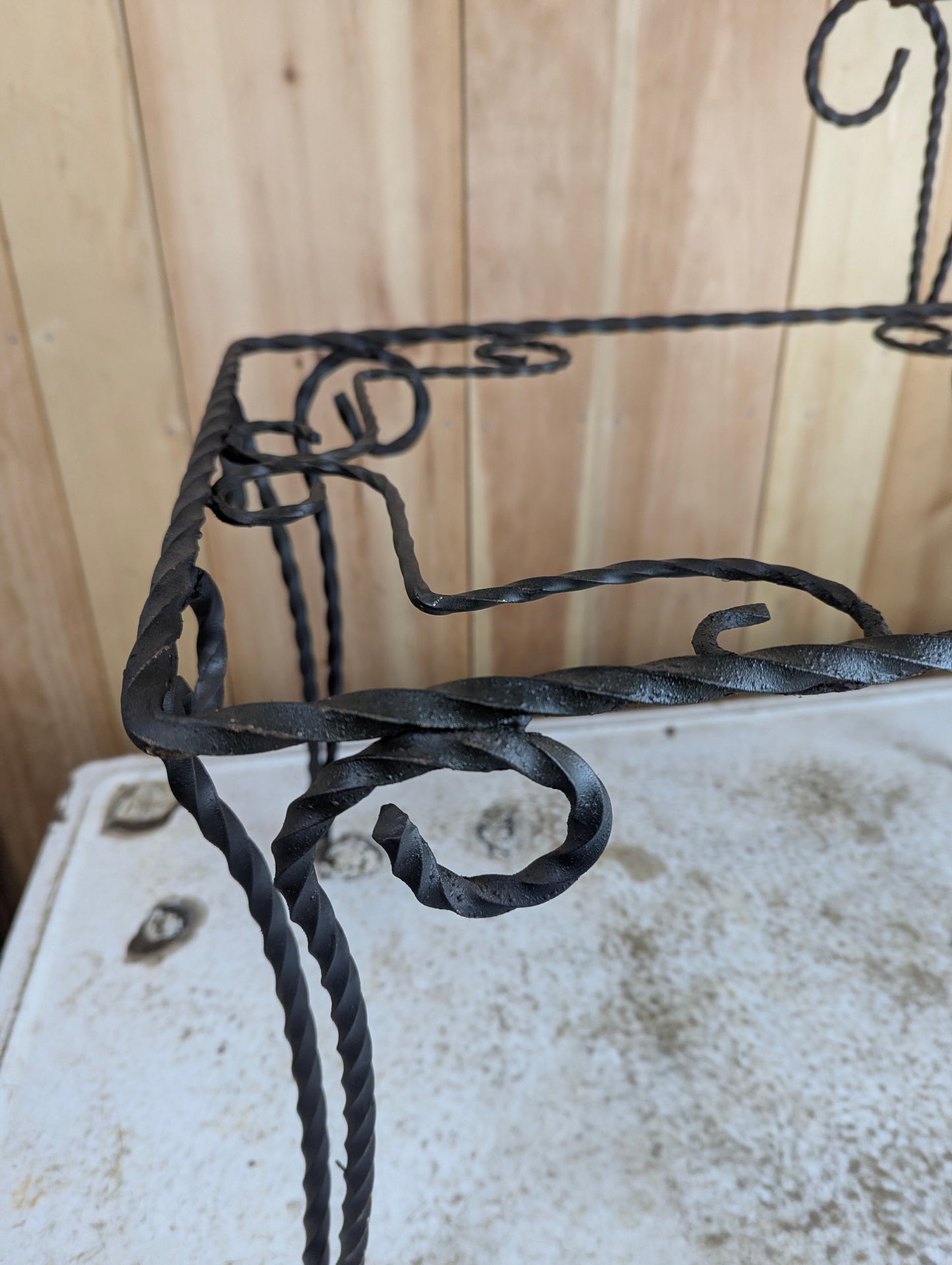 Wrought Iron Plant Bench Side Table