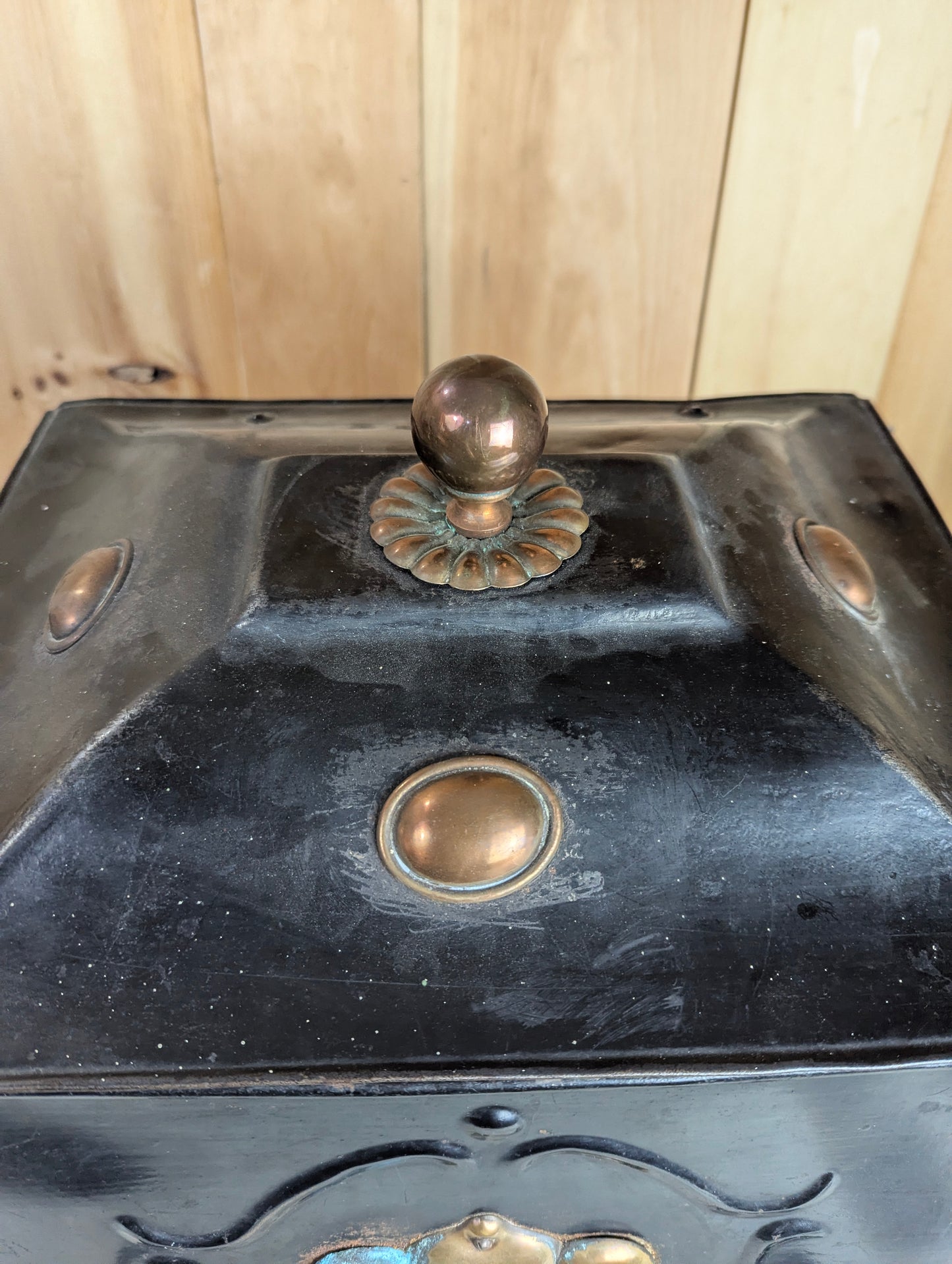 Antique Coal Scuttle Box