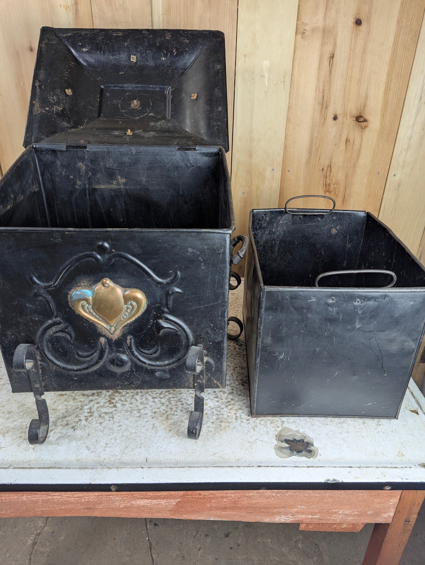 Antique Coal Scuttle Box