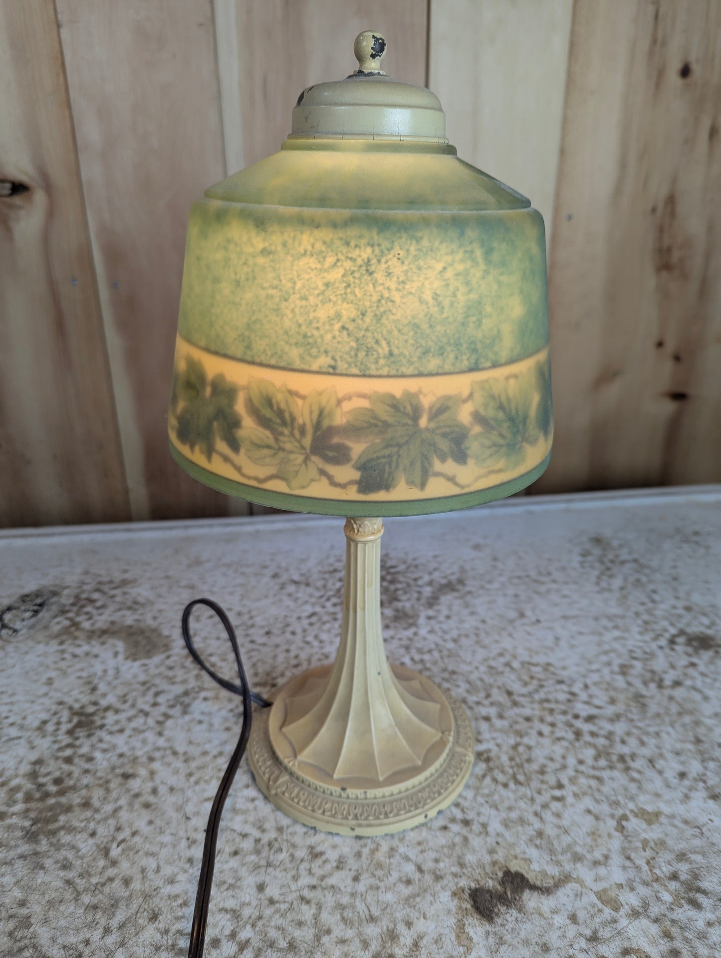 Antique 1920s Art Nouveau Hand Painted Table Lamp