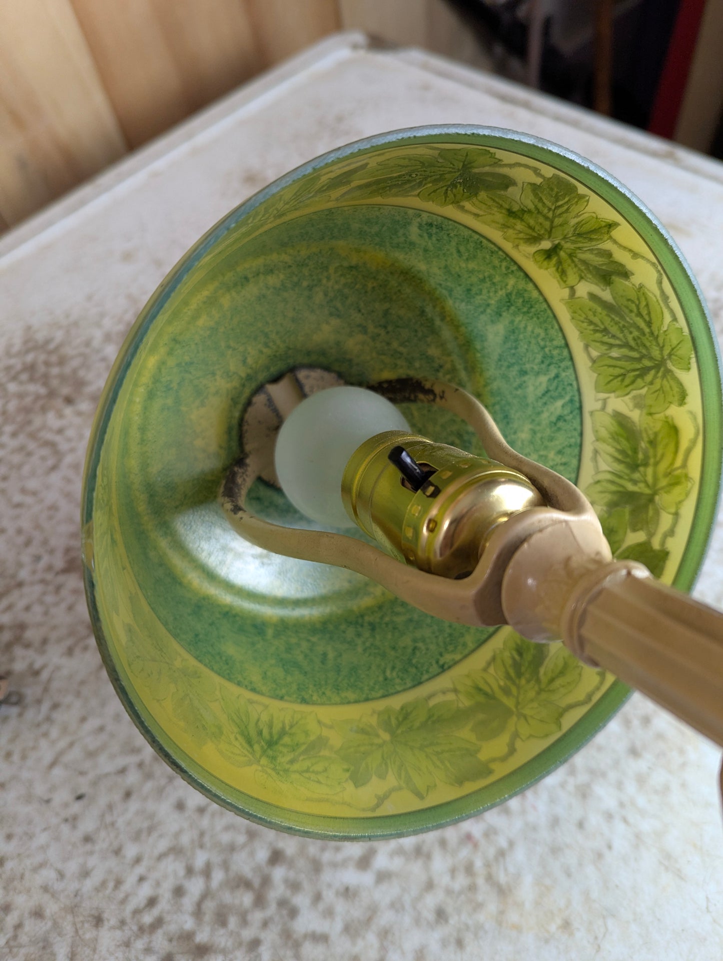 Antique 1920s Art Nouveau Hand Painted Table Lamp