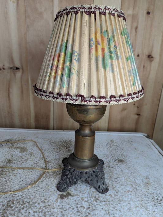 Vintage Brass Table Lamp with Cast iron Base