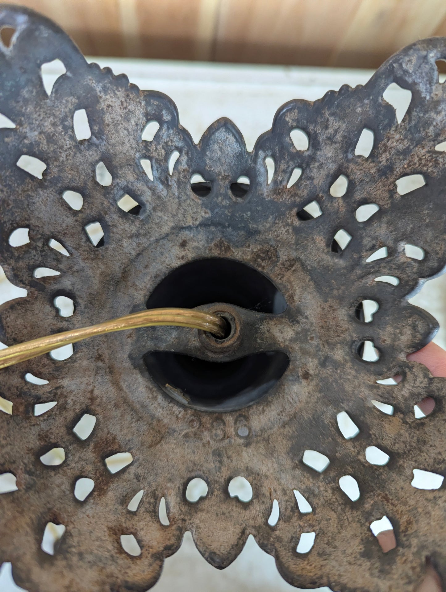 Vintage Brass Table Lamp with Cast iron Base