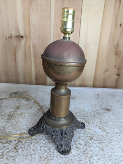 Vintage Brass Table Lamp with Cast iron Base