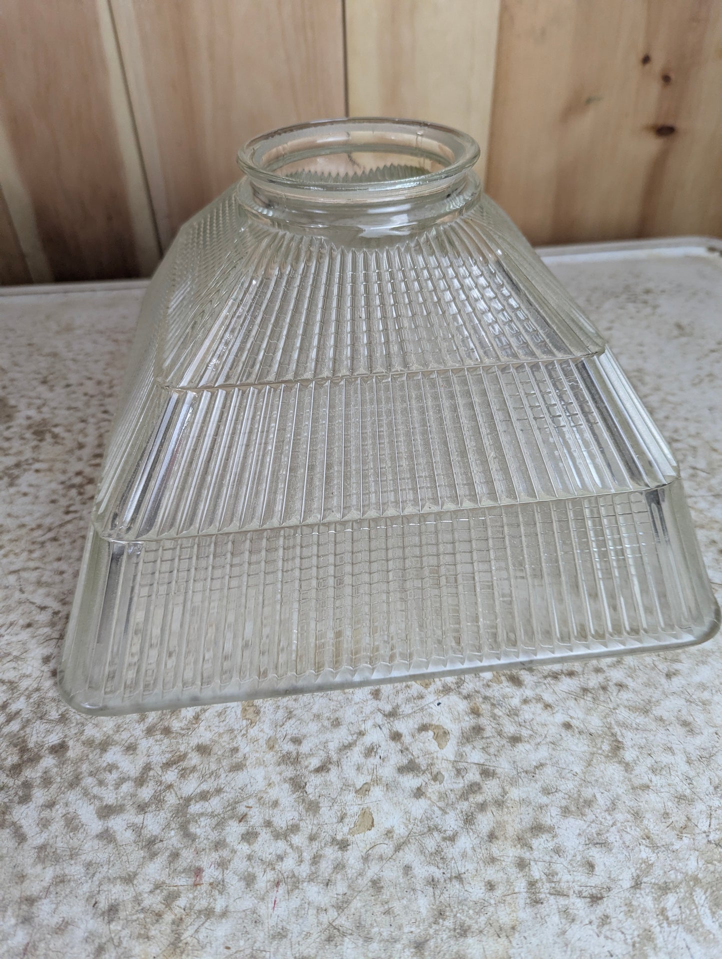 Vintage Square Holophane Glass Lampshade