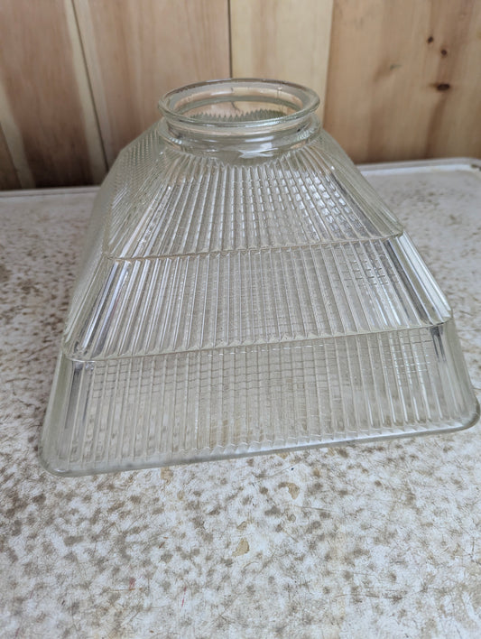 Vintage Square Holophane Glass Lampshade