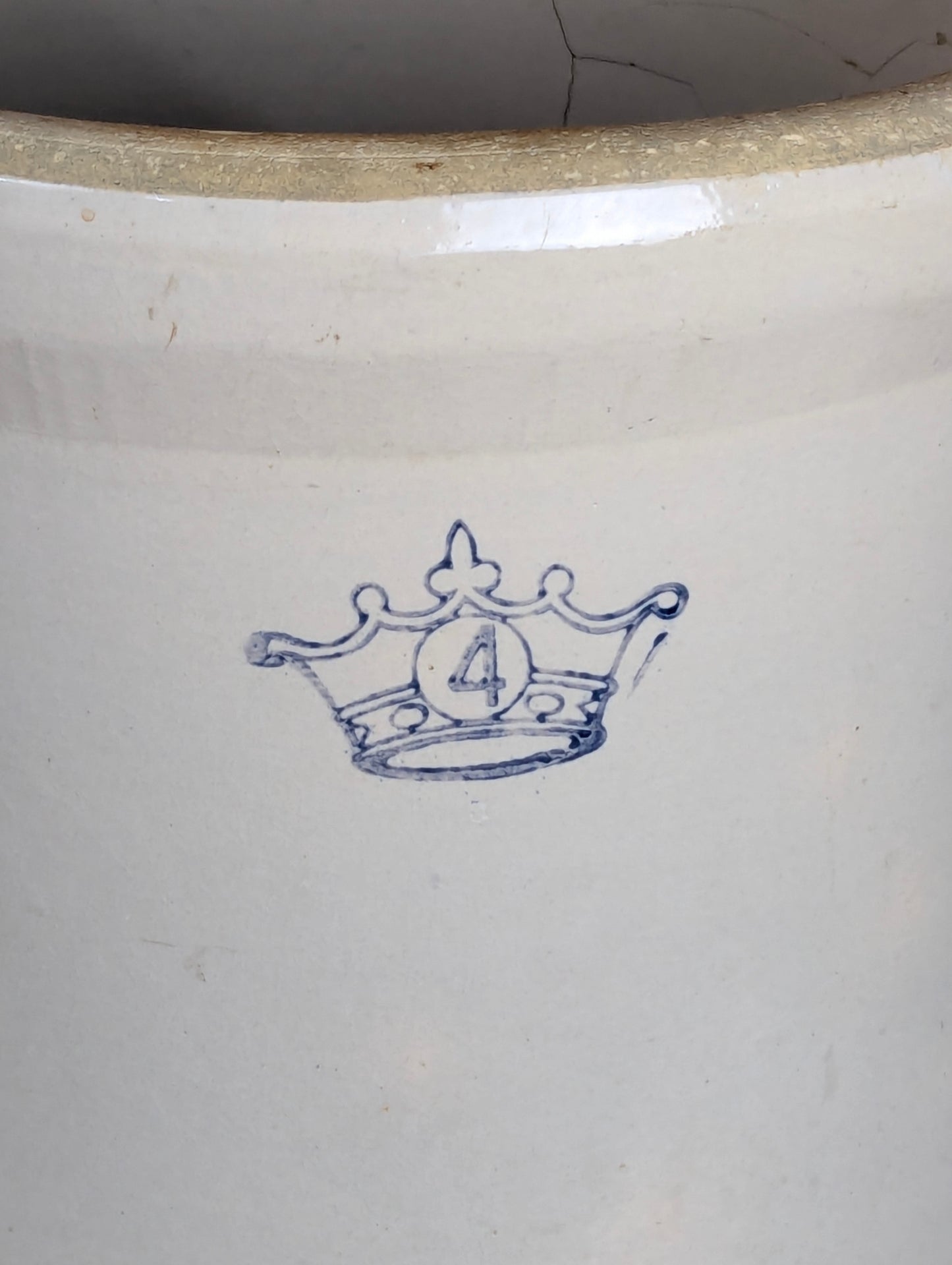 No. 4 Stoneware Crock - Damaged