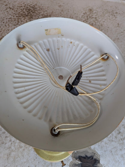 Vintage Mid Century Flush Ceiling Mount 3 Light Fixture