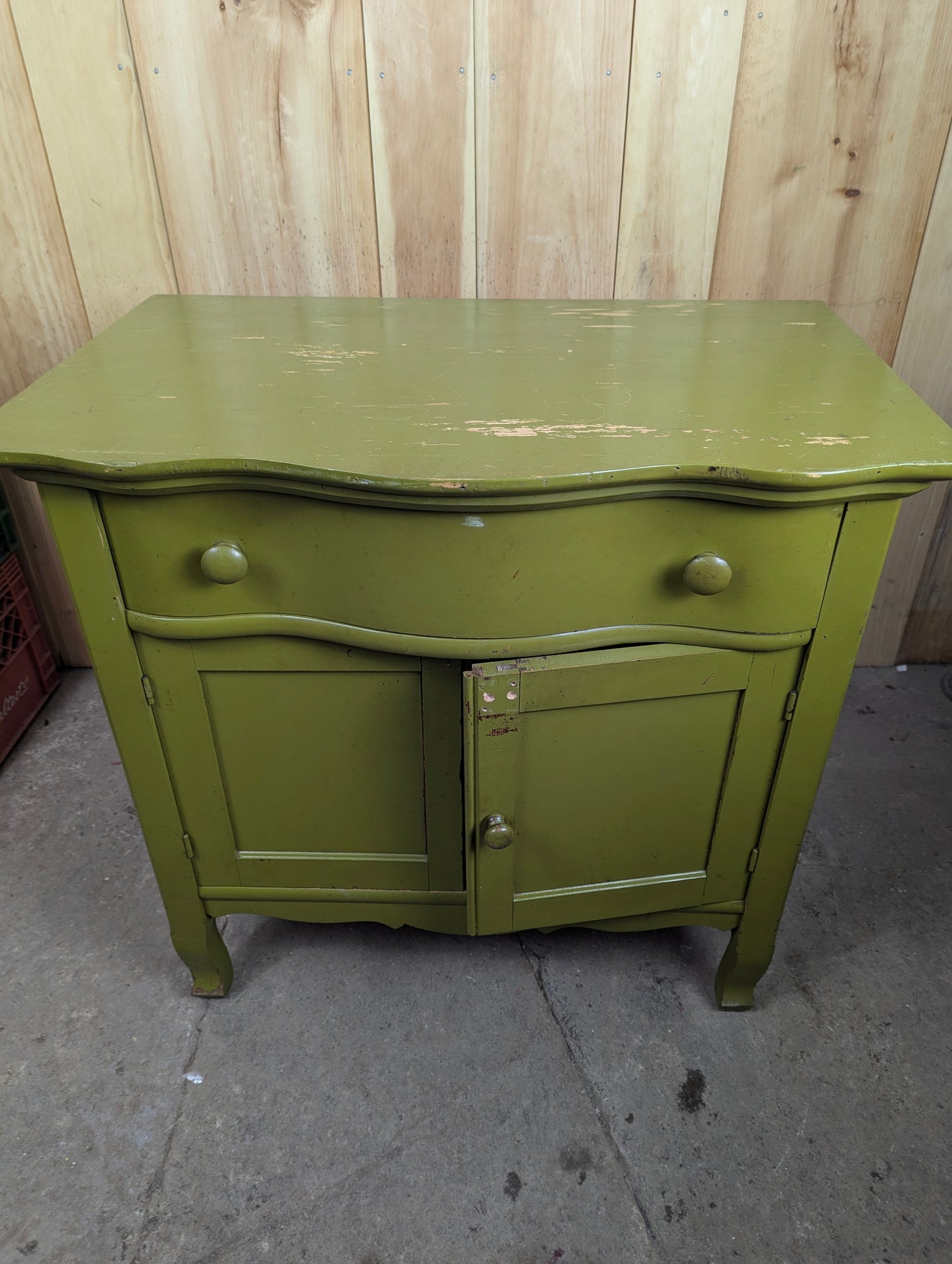 Antique Painted 1 Drawer Washstand