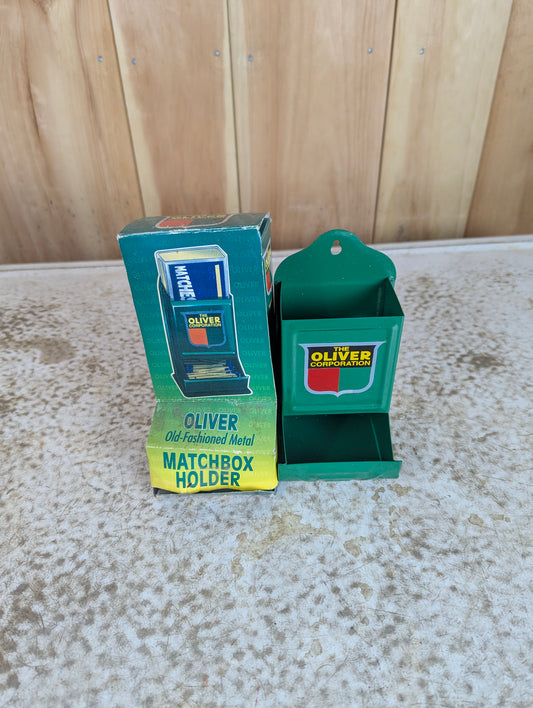 Oliver Old Fashioned Metal Matchbox Holder in Box - New Old Stock