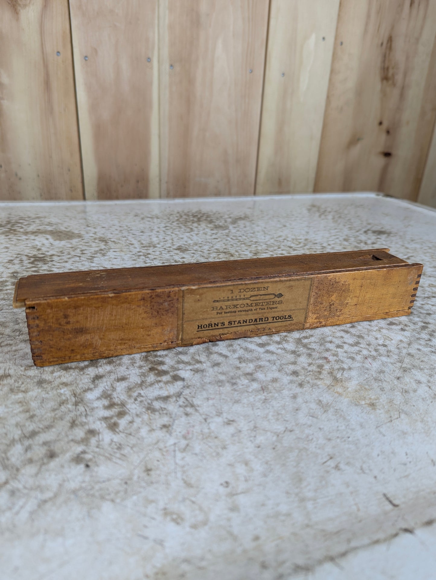 Vintage Wood Slide Top Box